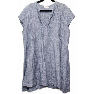 Cp shades womens large 100% linen shift dress airy lightweight gauzy